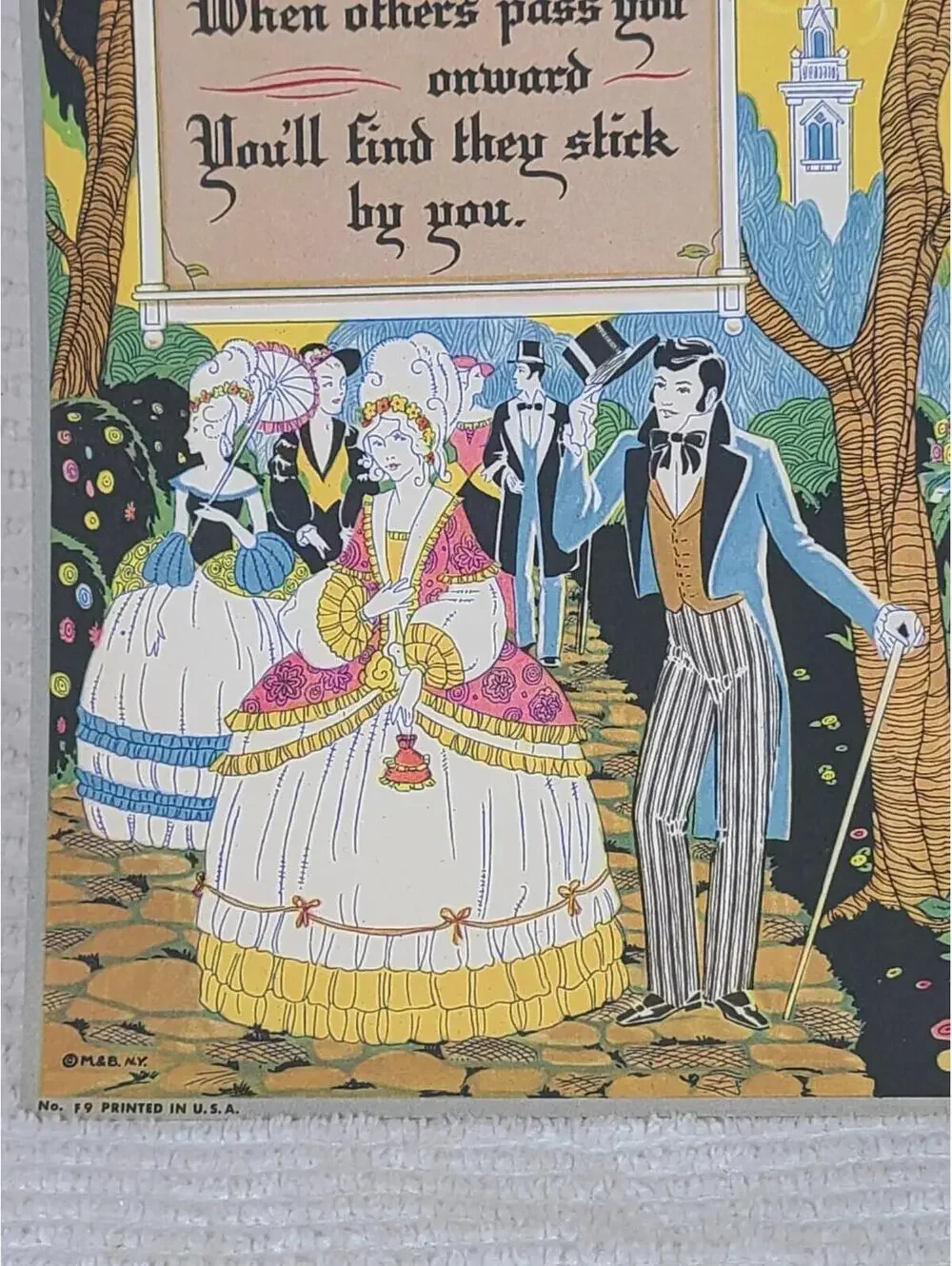 1940s Art Print Card Colorful Victorian Morris Bendien Frameable Paelian Astara